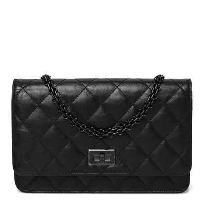 Chanel Aged Calfskin Quilted Reissue Wallet On Chain WOC So Black 1 of 9