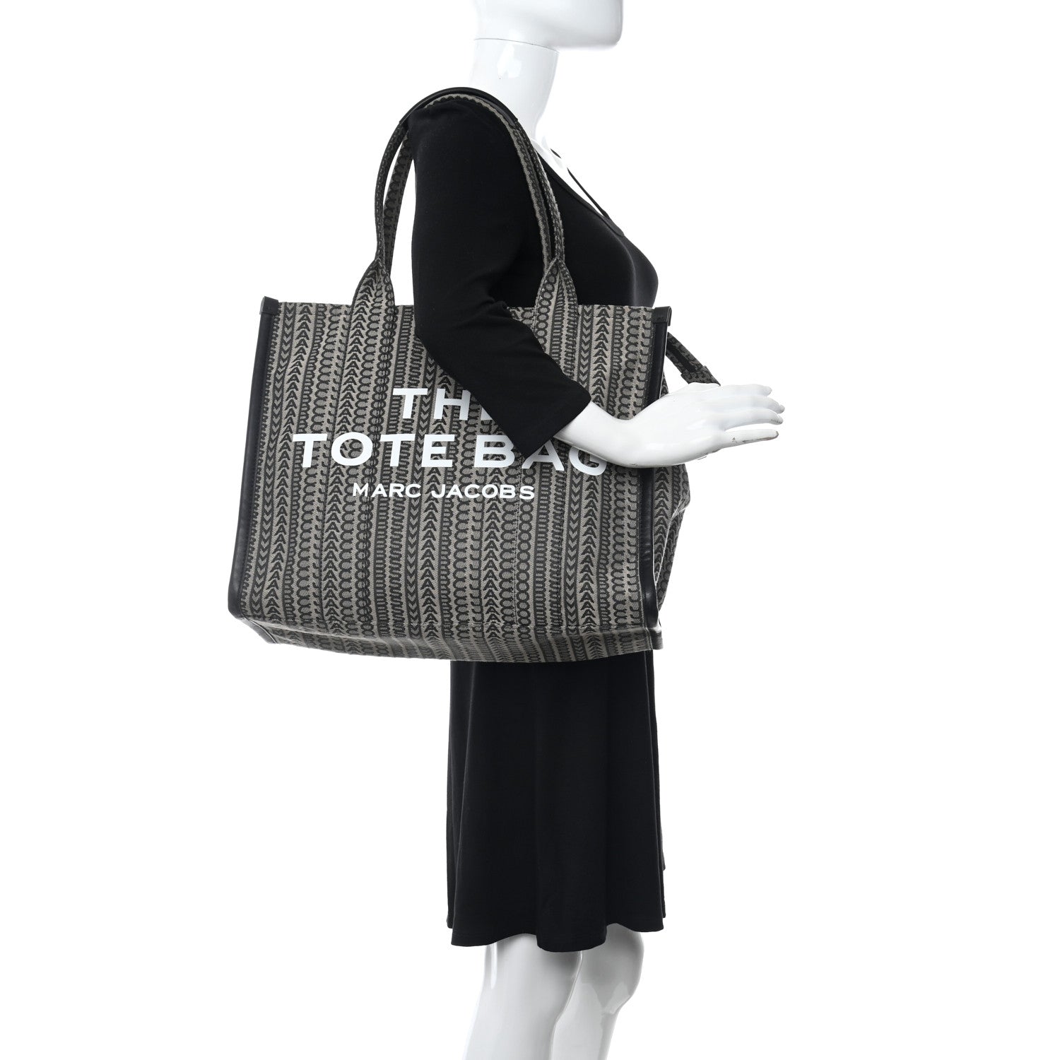 Marc Jacobs Cotton Jacquard Monogram Large The Traveler Tote Bag Beige Multicolor 2 of 10