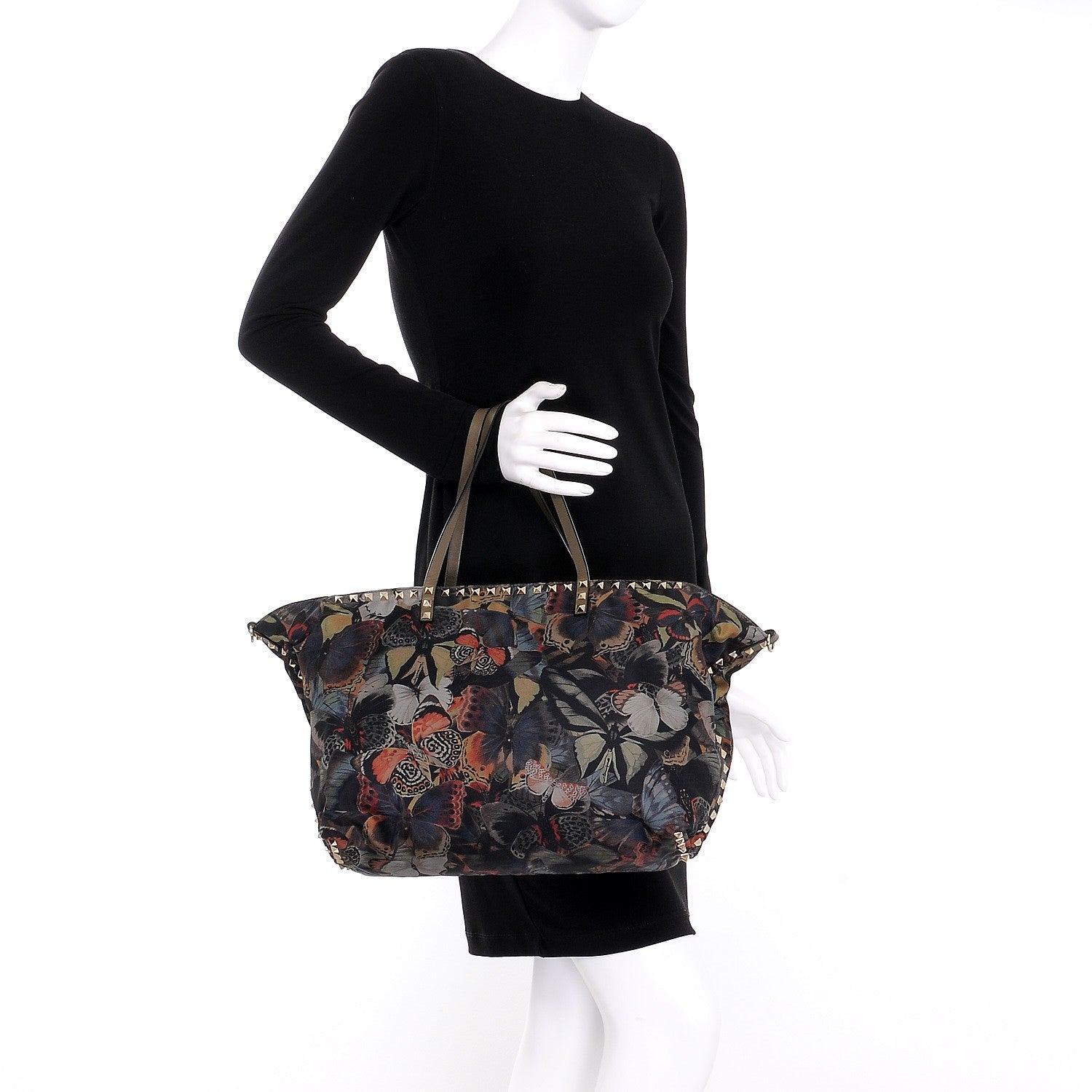 Valentino Garavani Nylon Camubutterfly Rockstud Crossbody Tote Multicolor 3 of 10