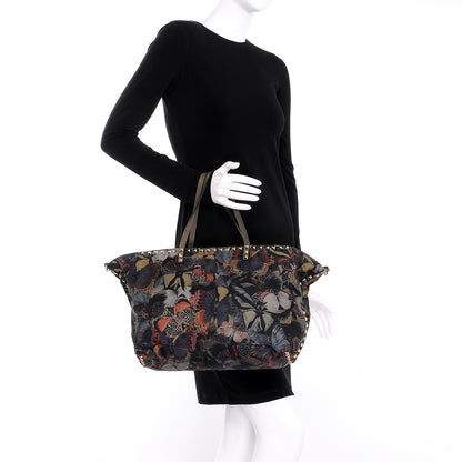 Valentino Garavani Nylon Camubutterfly Rockstud Crossbody Tote Multicolor 3 of 10
