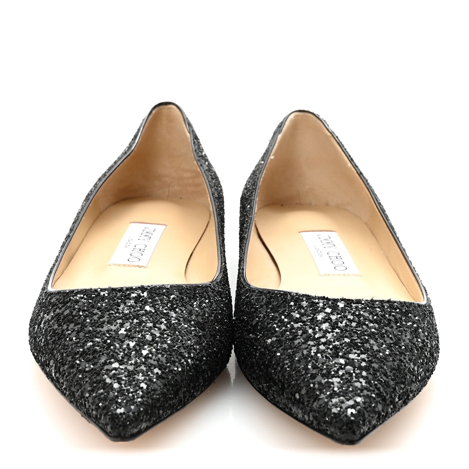 Jimmy Choo Glitter Romy Flats 38 Black 6 of 16