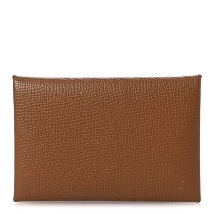 Hermes Epsom Calvi Card Case Gold 1 of 10
