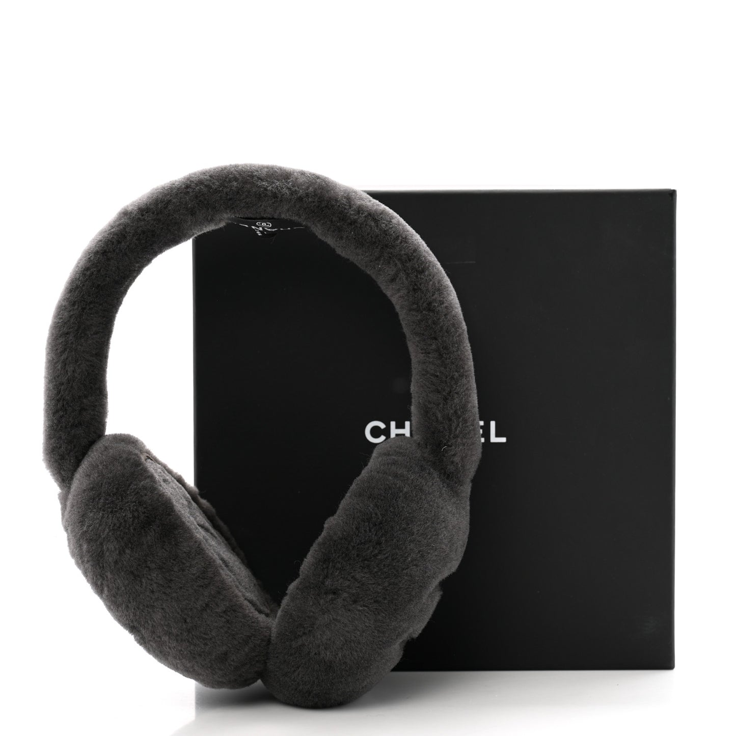 Shearling CC Ear Muffs Dark Grey