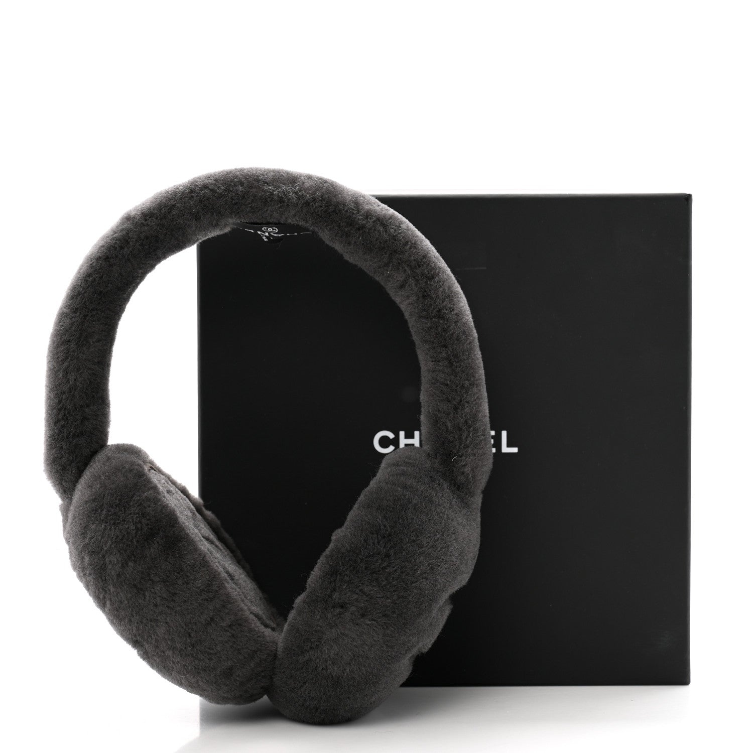 Chanel Shearling CC Ear Muffs Dark Grey 6 of 6