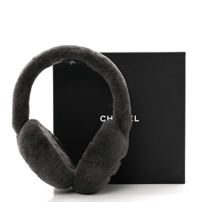 Chanel Shearling CC Ear Muffs Dark Grey 6 of 6