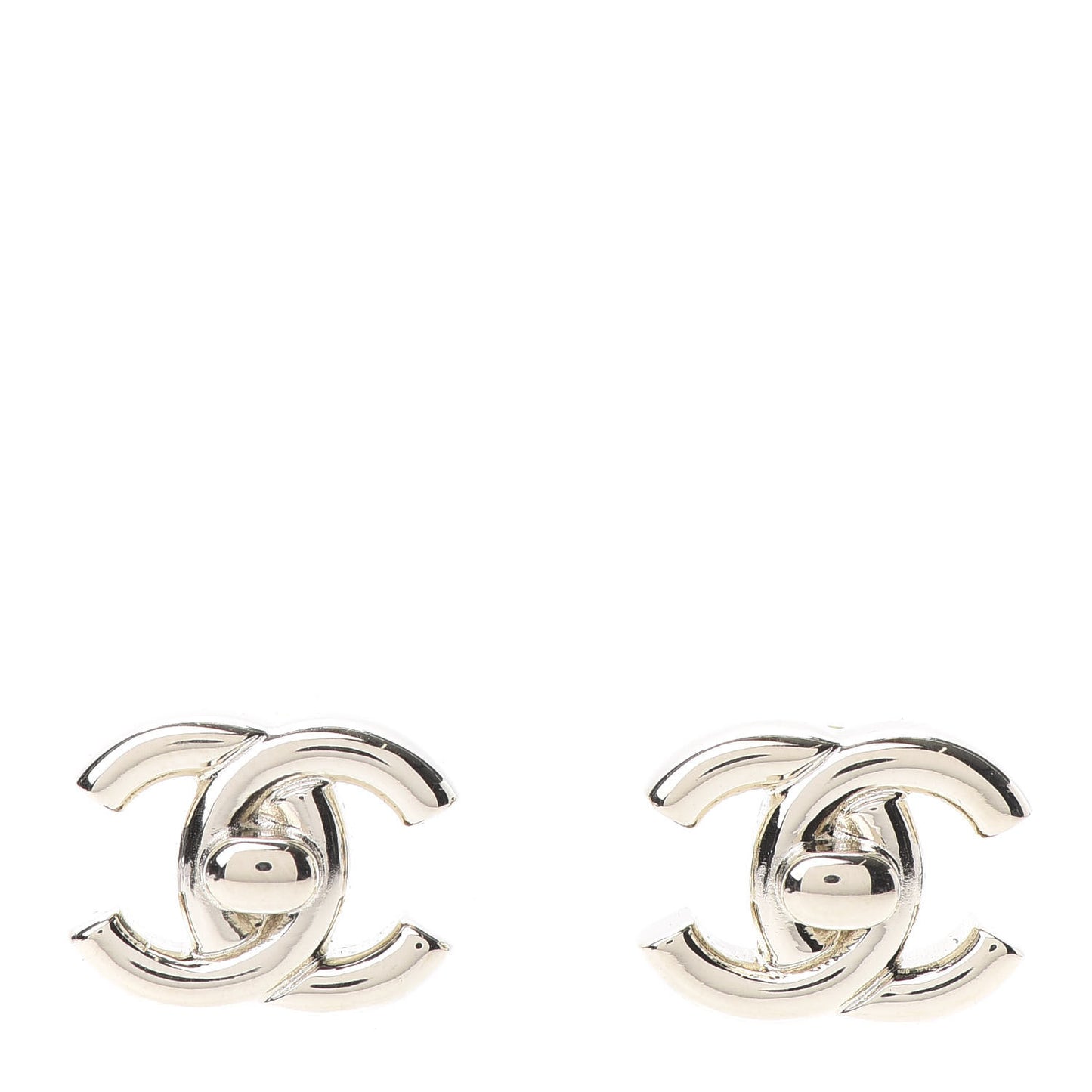 Metal CC Turnlock Earrings Gold