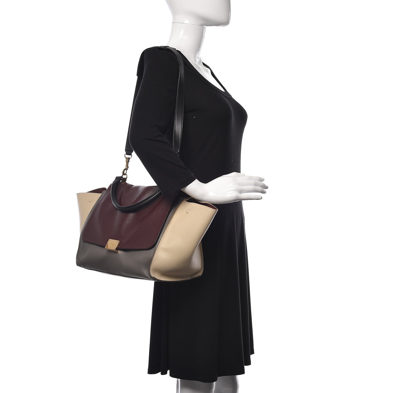 Celine Smooth Calfskin Medium Tri-Color Trapeze Poppy 2 of 15