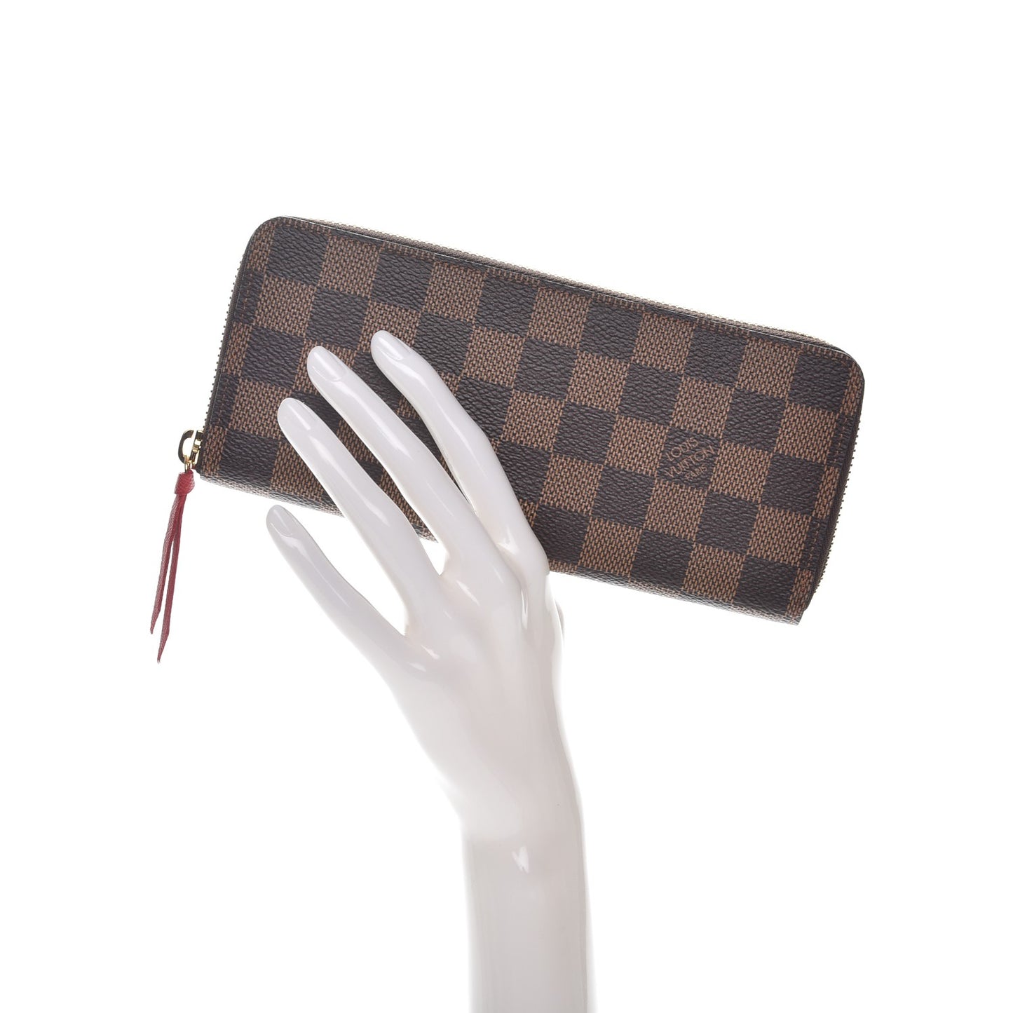 Damier Ebene Clemence Wallet Cherry