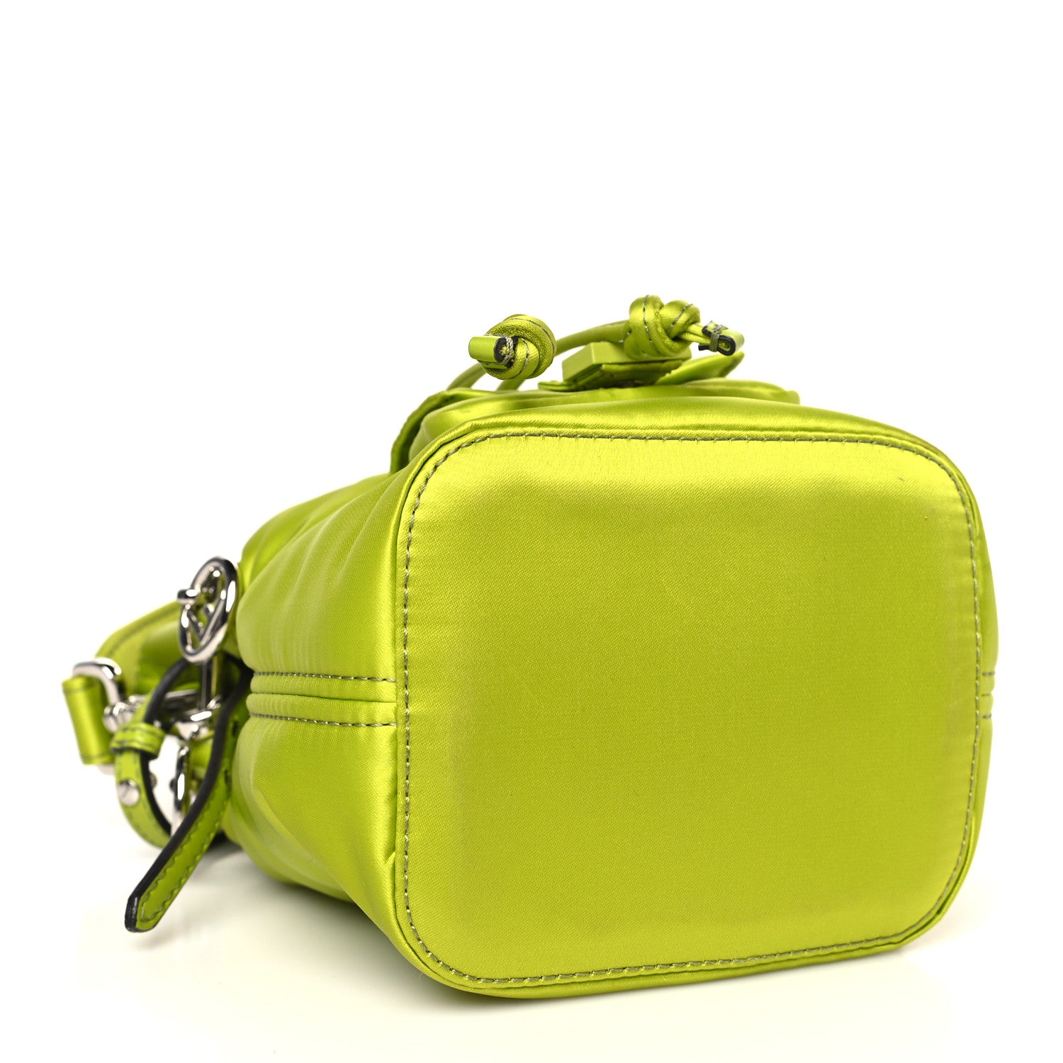 Fendi Nylon Ninfa Vitello King Cuoio Mini Mon Tresor Bucket Bag Wasabi 3 of 9