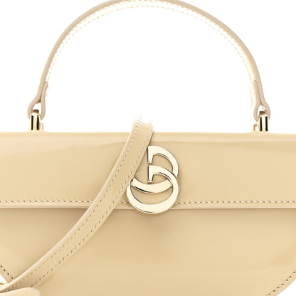 Gucci Patent Calfskin GG Half Moon Top Handle Bag Beige 8 of 11