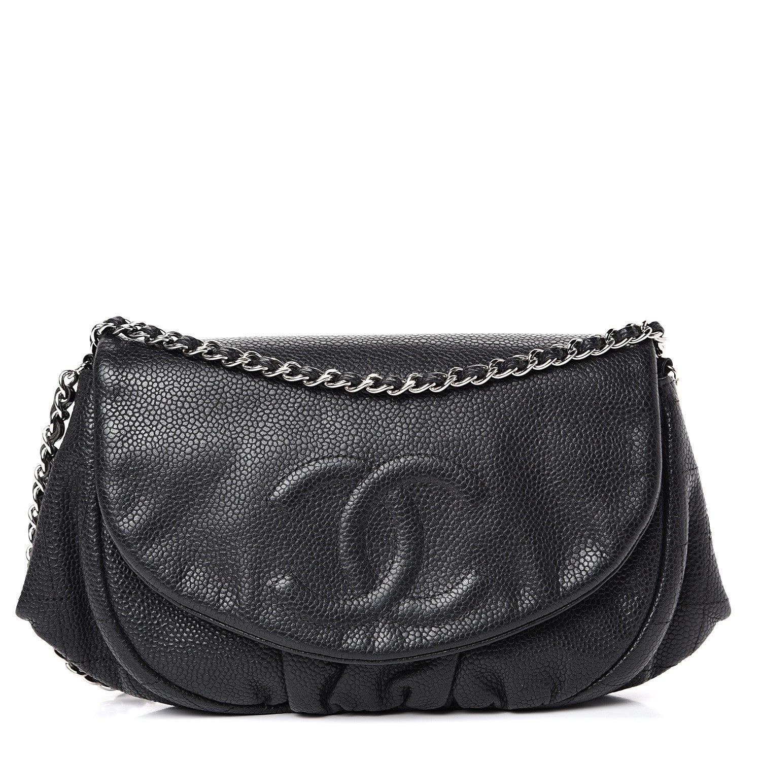 Chanel Caviar Half Moon Wallet On Chain WOC Black 1 of 10