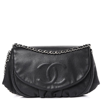 Chanel Caviar Half Moon Wallet On Chain WOC Black 1 of 10