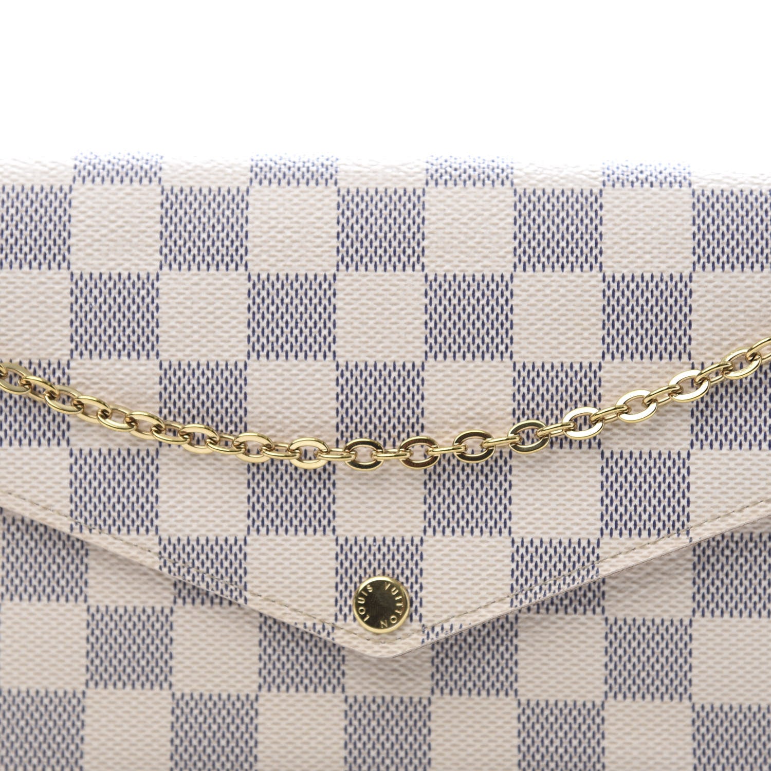 Louis Vuitton Damier Azur Pochette Felicie Chain Wallet Rose Ballerine 11 of 11
