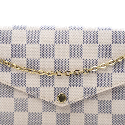 Louis Vuitton Damier Azur Pochette Felicie Chain Wallet Rose Ballerine 11 of 11