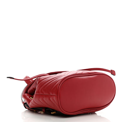 Gucci Calfskin Matelasse GG Marmont Flap Backpack Hibiscus Red 3 of 9