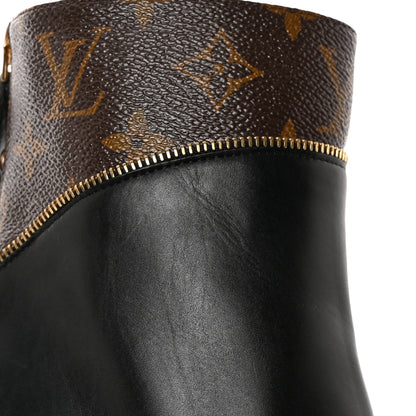Louis Vuitton Calfskin Monogram Afterglow Platform Ankle Boots 38 Black 10 of 15