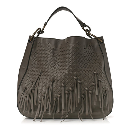 Bottega Veneta Nappa Intrecciato Fringe Large Brio Loop Hobo Brown 1 of 8