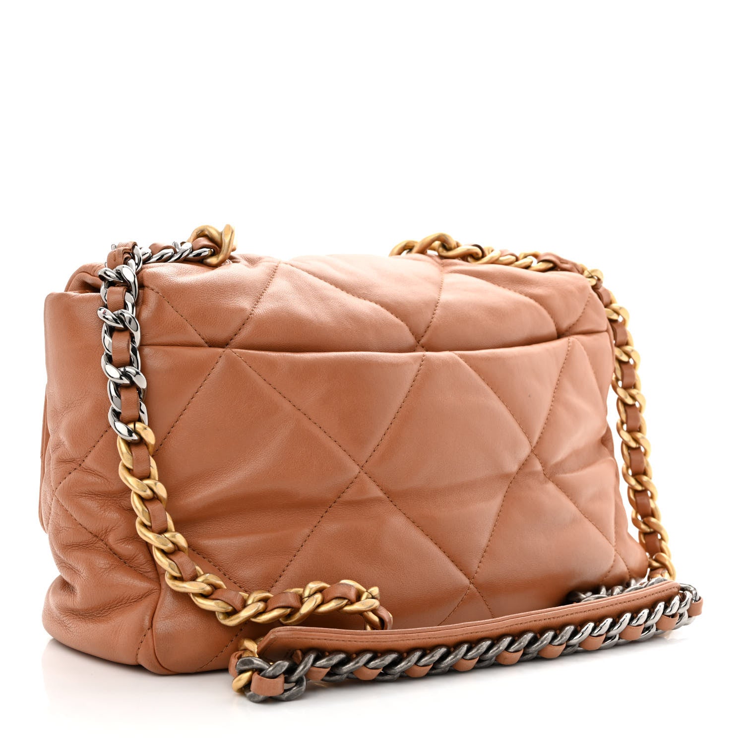 Chanel Lambskin Quilted Large Chanel 19 Flap Brown 3 of 10