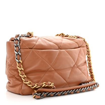 Chanel Lambskin Quilted Large Chanel 19 Flap Brown 3 of 10