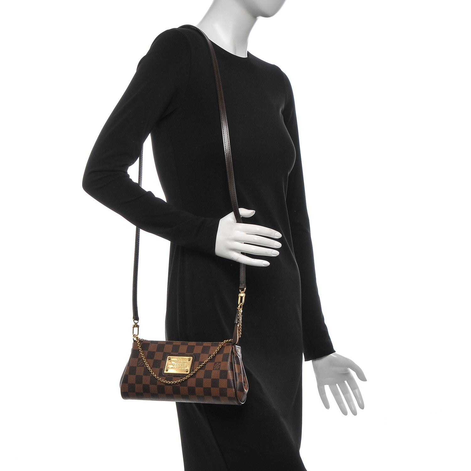 Louis Vuitton Damier Ebene Eva Clutch 2 of 8