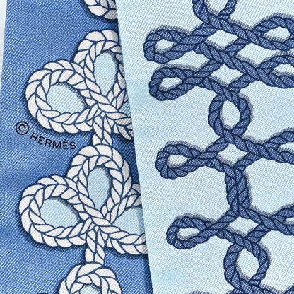 Hermes Silk Galons Et Brandebourg Twilly Ciel Ocean White 4 of 4