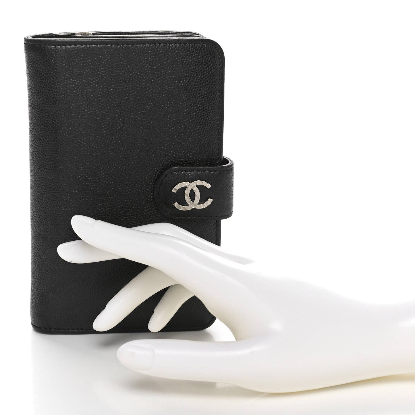 Caviar Sevruga Large Zip Pocket Wallet Black