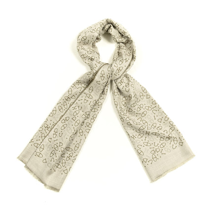 Hermes Cashmere Silk Point A Point Muffler Sable Chanvre 1 of 3