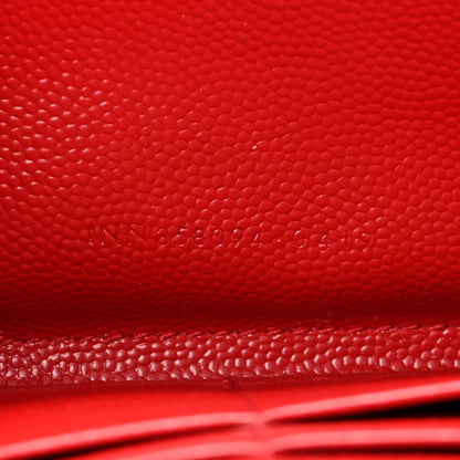 Saint Laurent Grain De Poudre Matelasse Chevron Monogram Zip Around Wallet Red 7 of 12