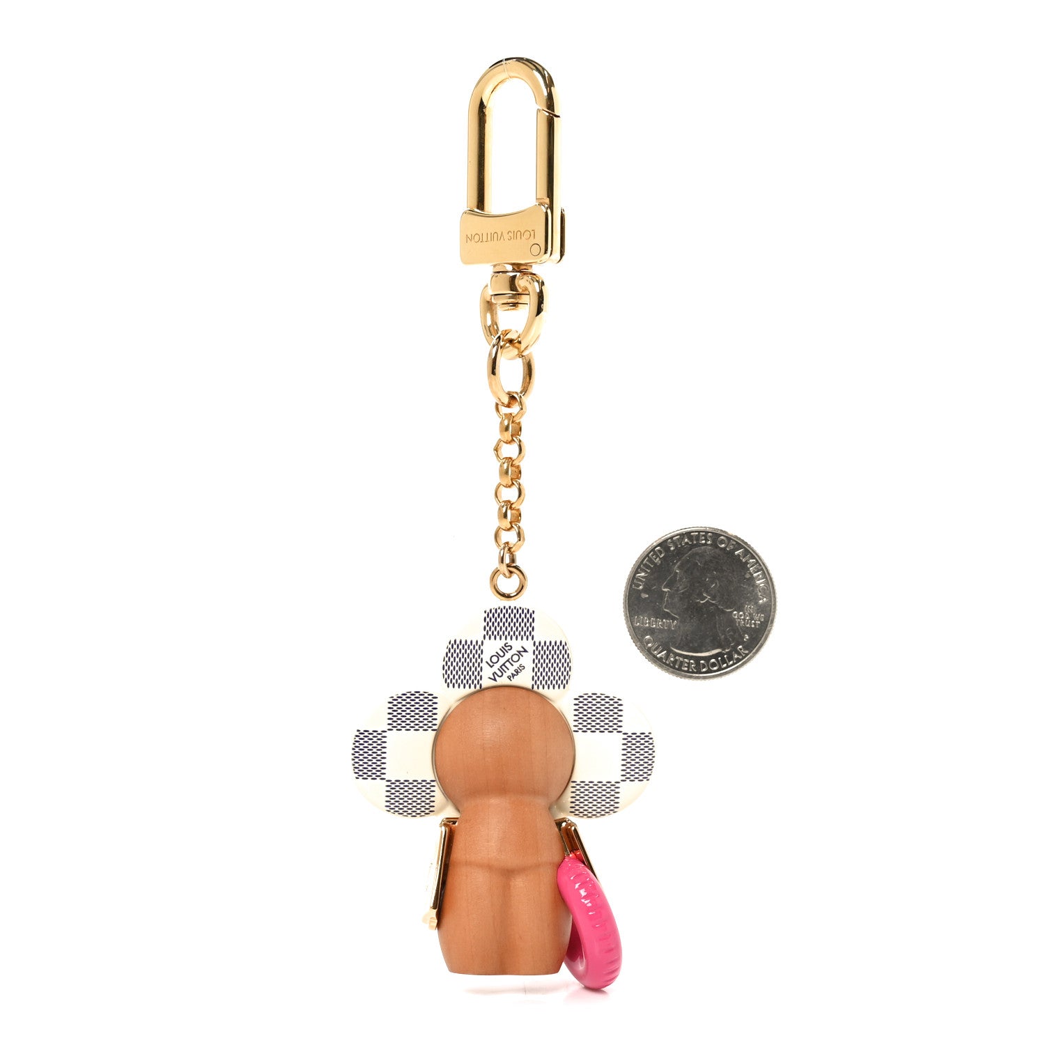 Louis Vuitton Wood Damier Azur Vivienne By The Pool Key Holder 2 of 4