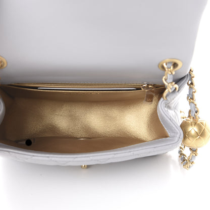 Chanel Lambskin Quilted Mini Pearl Crush Flap Light Grey 4 of 10