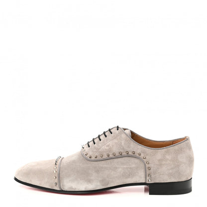 Christian Louboutin Suede Mens Greggo Flat Oxfords 42 Grey 1 of 9