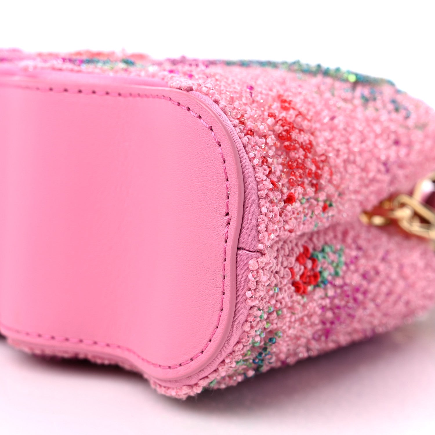 Louis Vuitton Embroidered Satin Calfskin Capushell Mini Rose