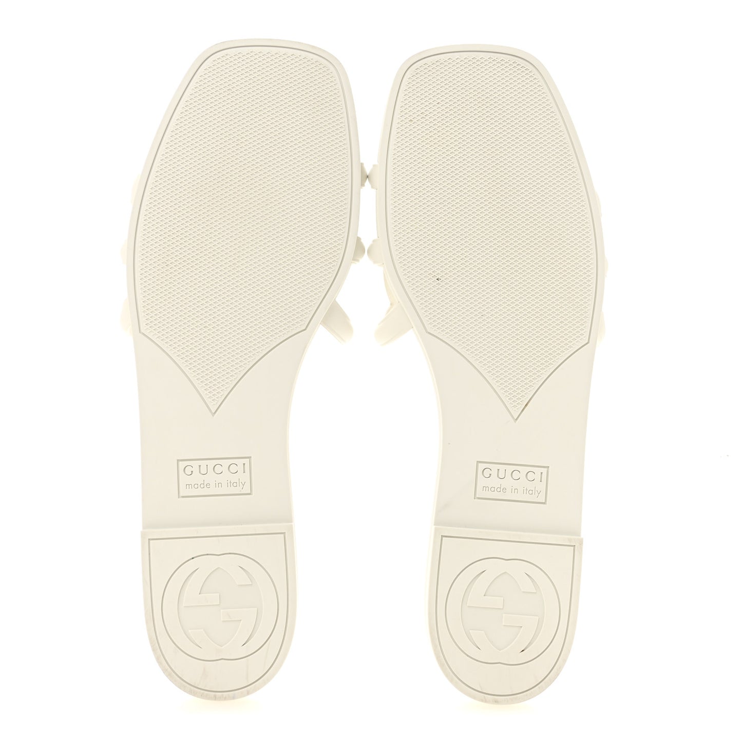 Rubber Interlocking G Womens Slide Sandals 39 Mystic White