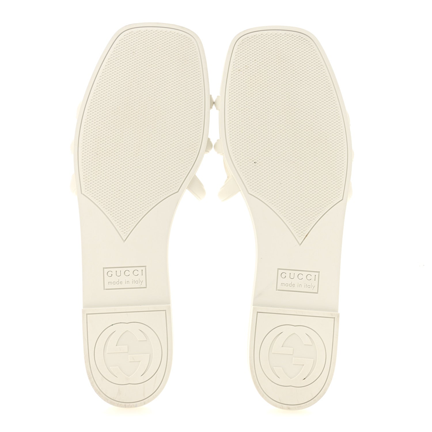 Gucci Rubber Interlocking G Womens Slide Sandals 39 Mystic White 6 of 10