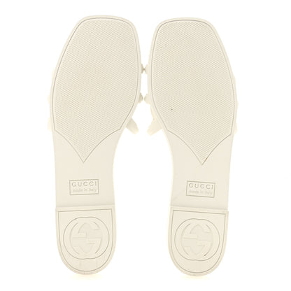 Gucci Rubber Interlocking G Womens Slide Sandals 39 Mystic White 6 of 10