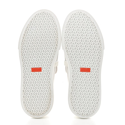 Hermes Epsom Calfskin Game Slip On Fringe Sneakers 38 White 6 of 10