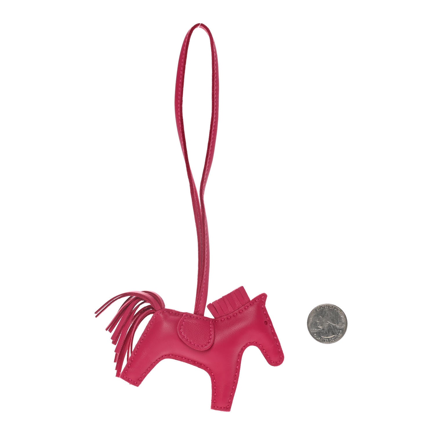 Hermes Milo Lambskin Grigri Rodeo Horse Bag Charm PM Rose Mexico 2 of 7