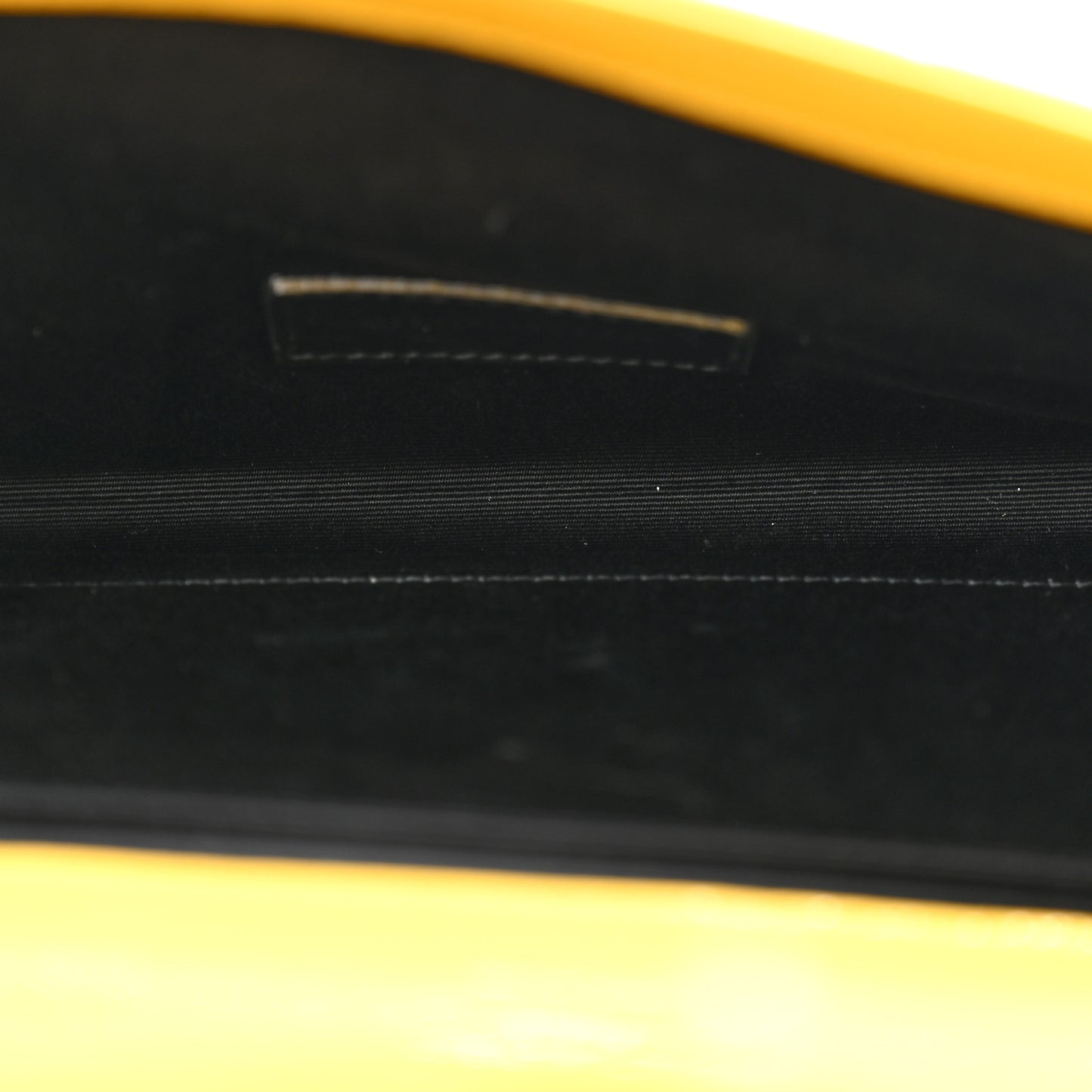 SAINT LAURENT Grain De Poudre Matelasse Chevron Monogram Envelope Clutch Mustard