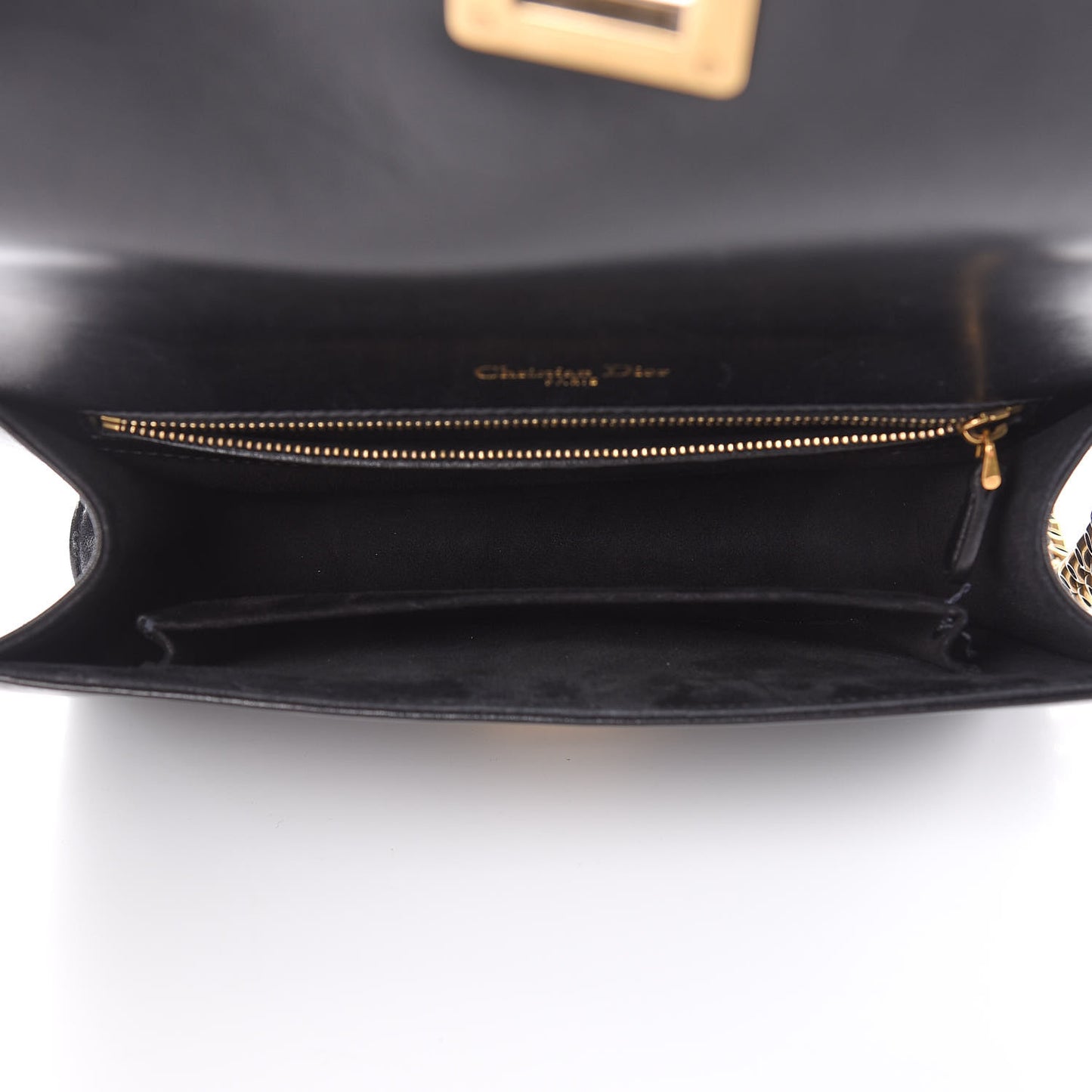 Lambskin Studded Medium Diorama Flap Bag Black