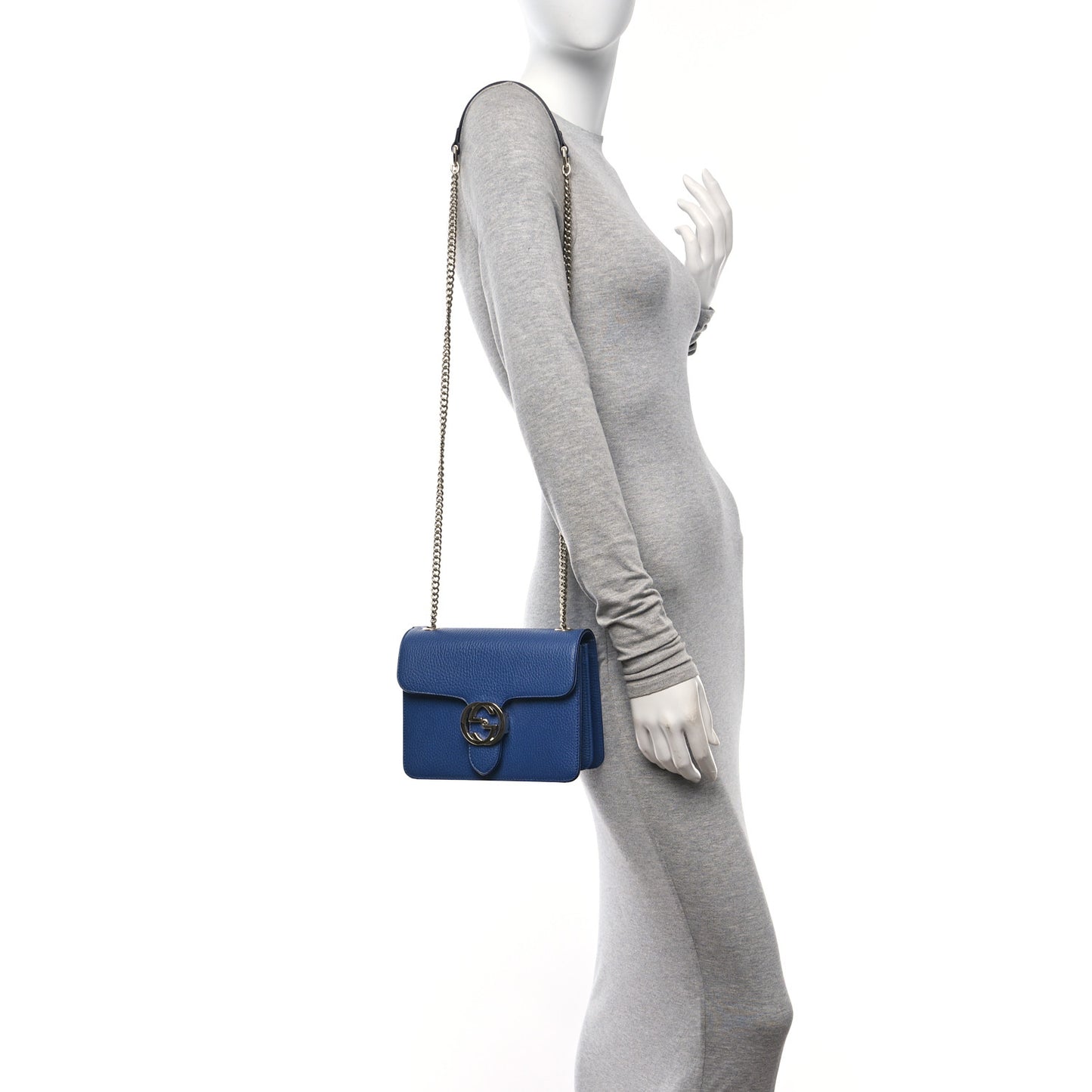 Dollar Calfskin Small Interlocking G Shoulder Bag Caspian