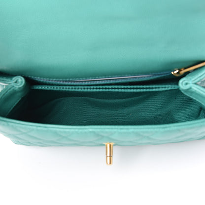 Chanel Caviar Lizard Quilted Mini Coco Handle Flap Green 5 of 12
