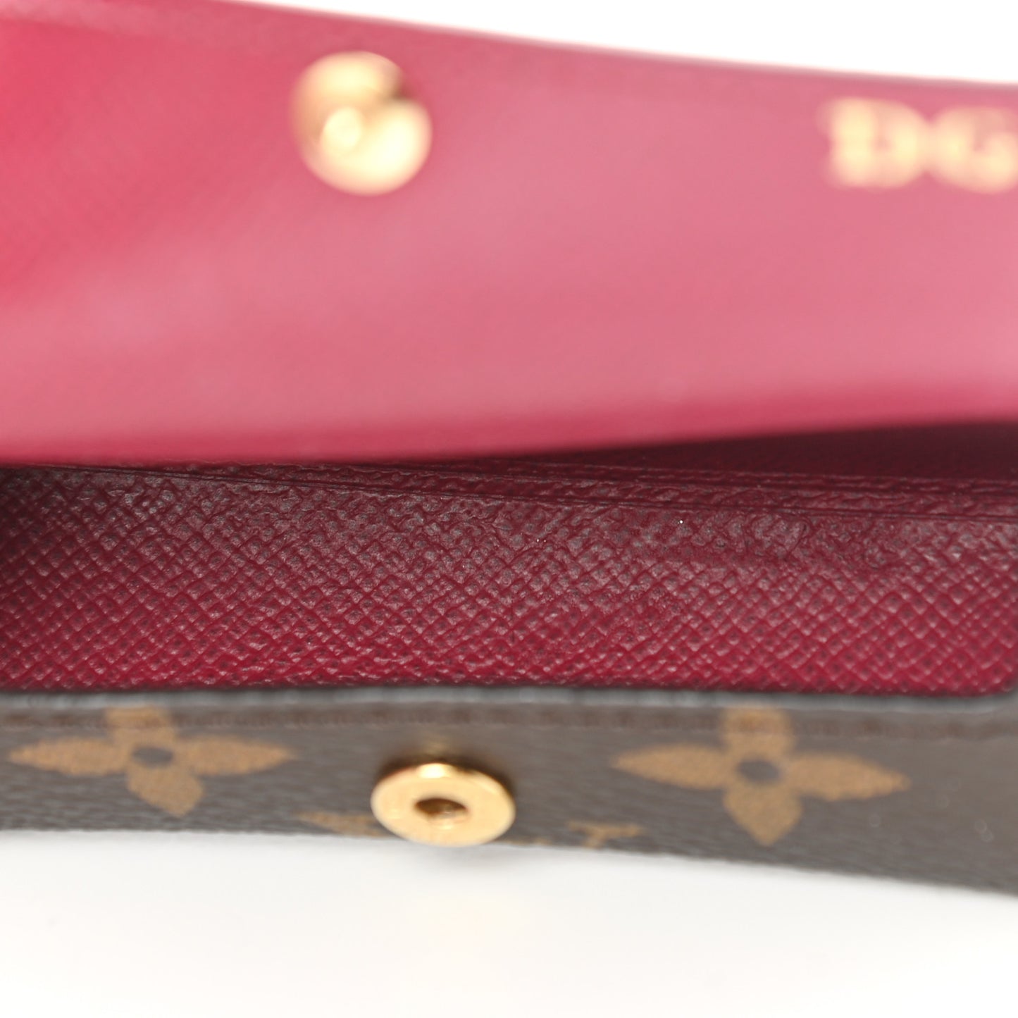 Monogram Lipstick Case Fuchsia