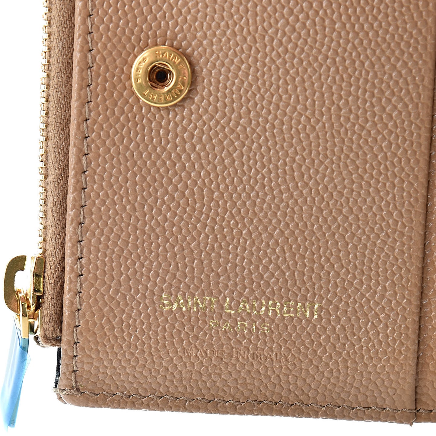 Grain De Poudre Matelasse Chevron Monogram Zipped Card Case Deep Beige