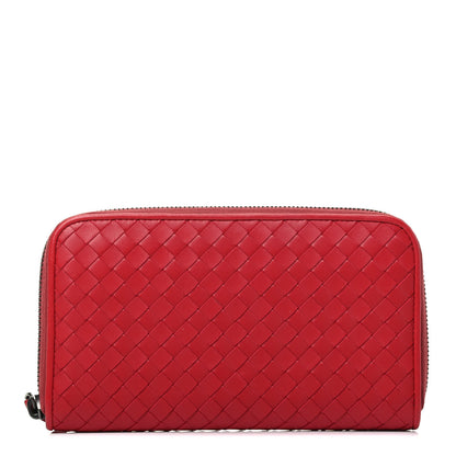 Bottega Veneta Nappa Intrecciato Zip Around Wallet China Red 1 of 8