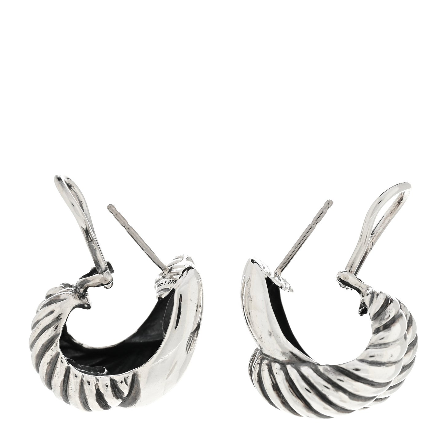 Sterling Silver Single Loop Labyrinth Earrings