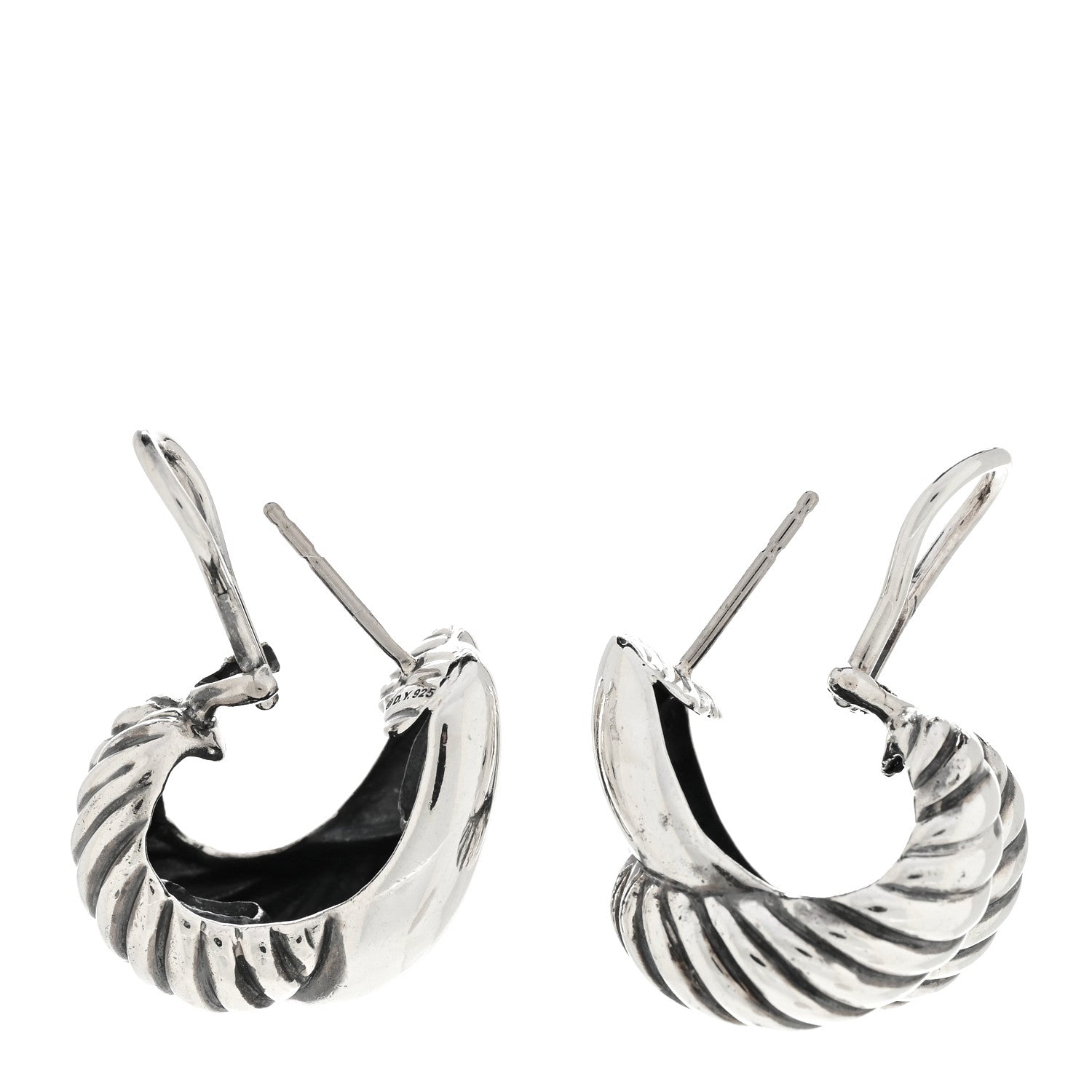 David Yurman Sterling Silver Single Loop Labyrinth Earrings 3 of 4