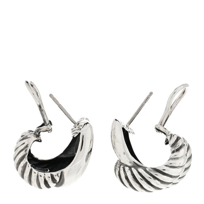 David Yurman Sterling Silver Single Loop Labyrinth Earrings 3 of 4