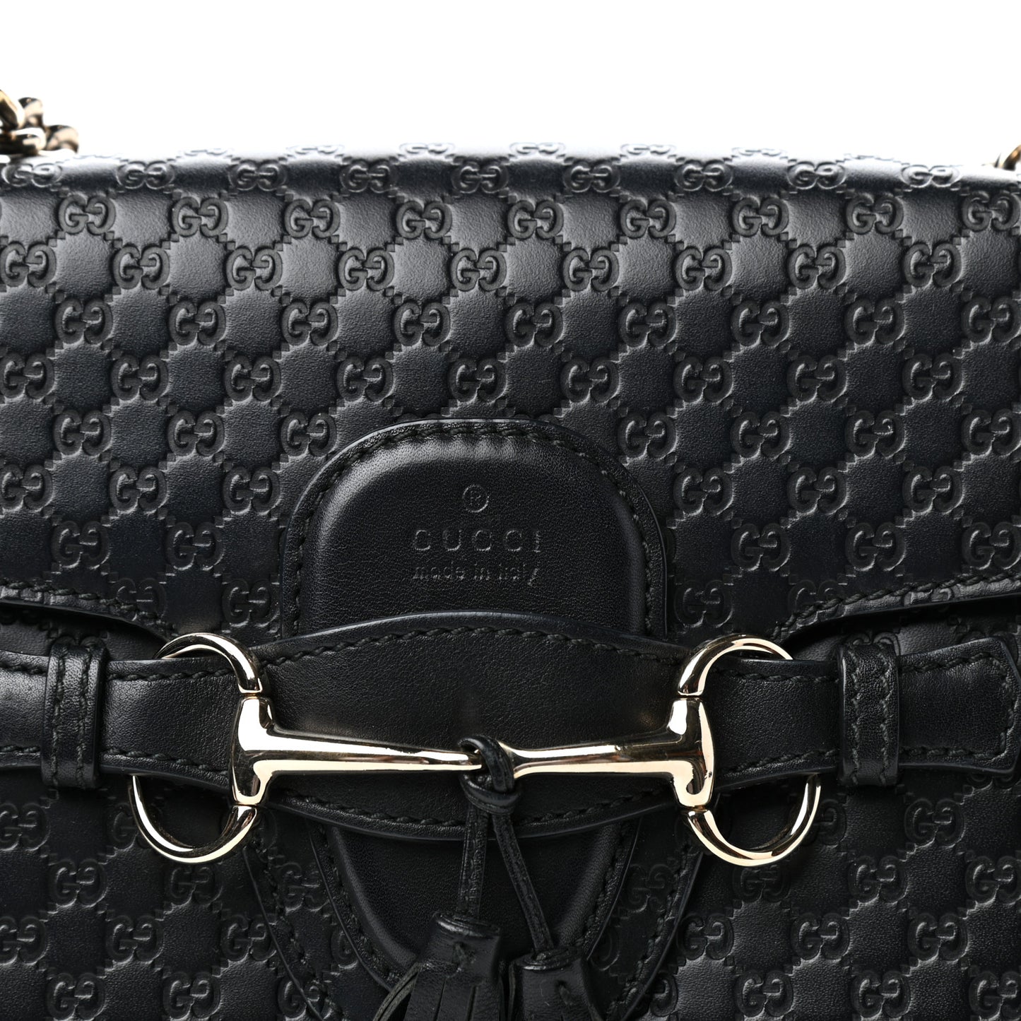 Microguccissima Medium Emily Chain Shoulder Bag Black