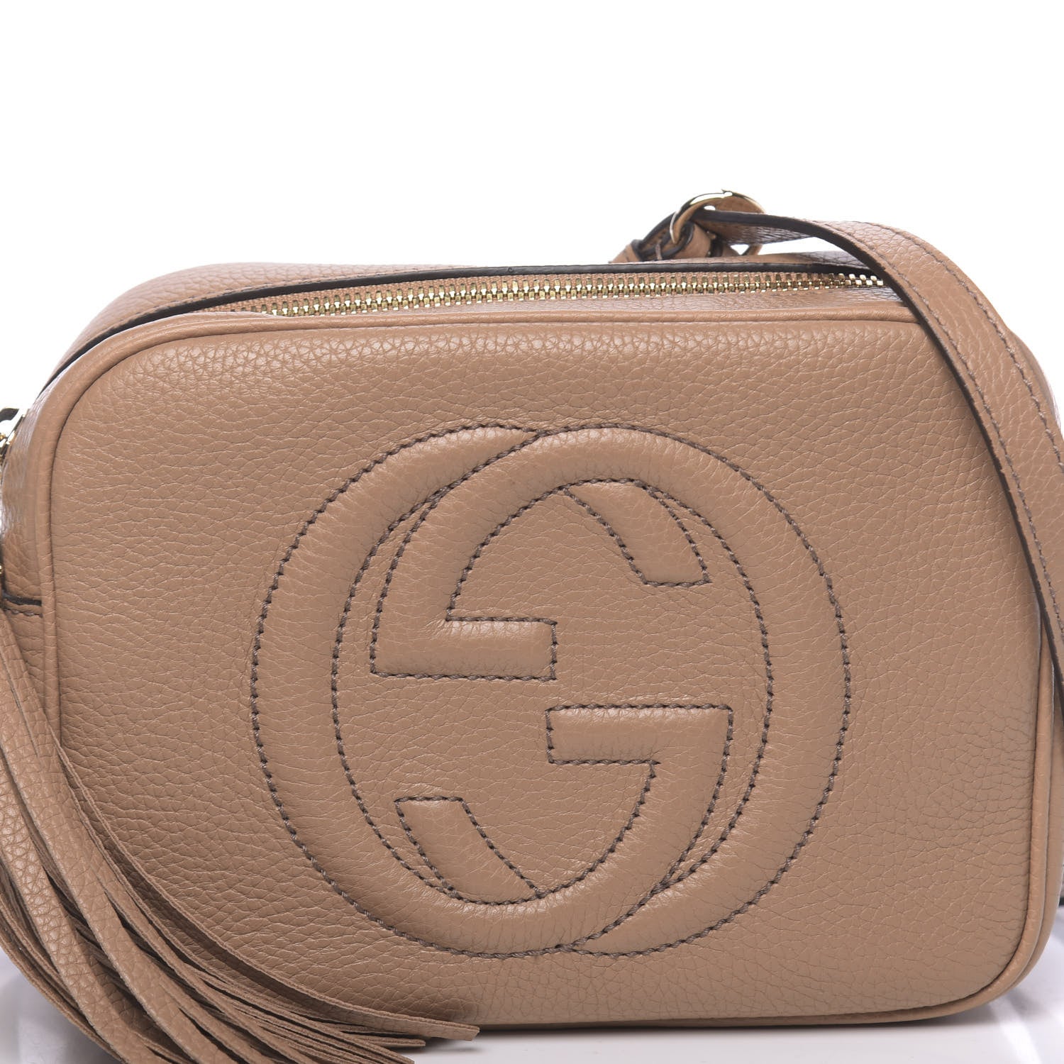 Gucci Pebbled Calfskin Small Soho Disco Bag Camelia 10 of 10