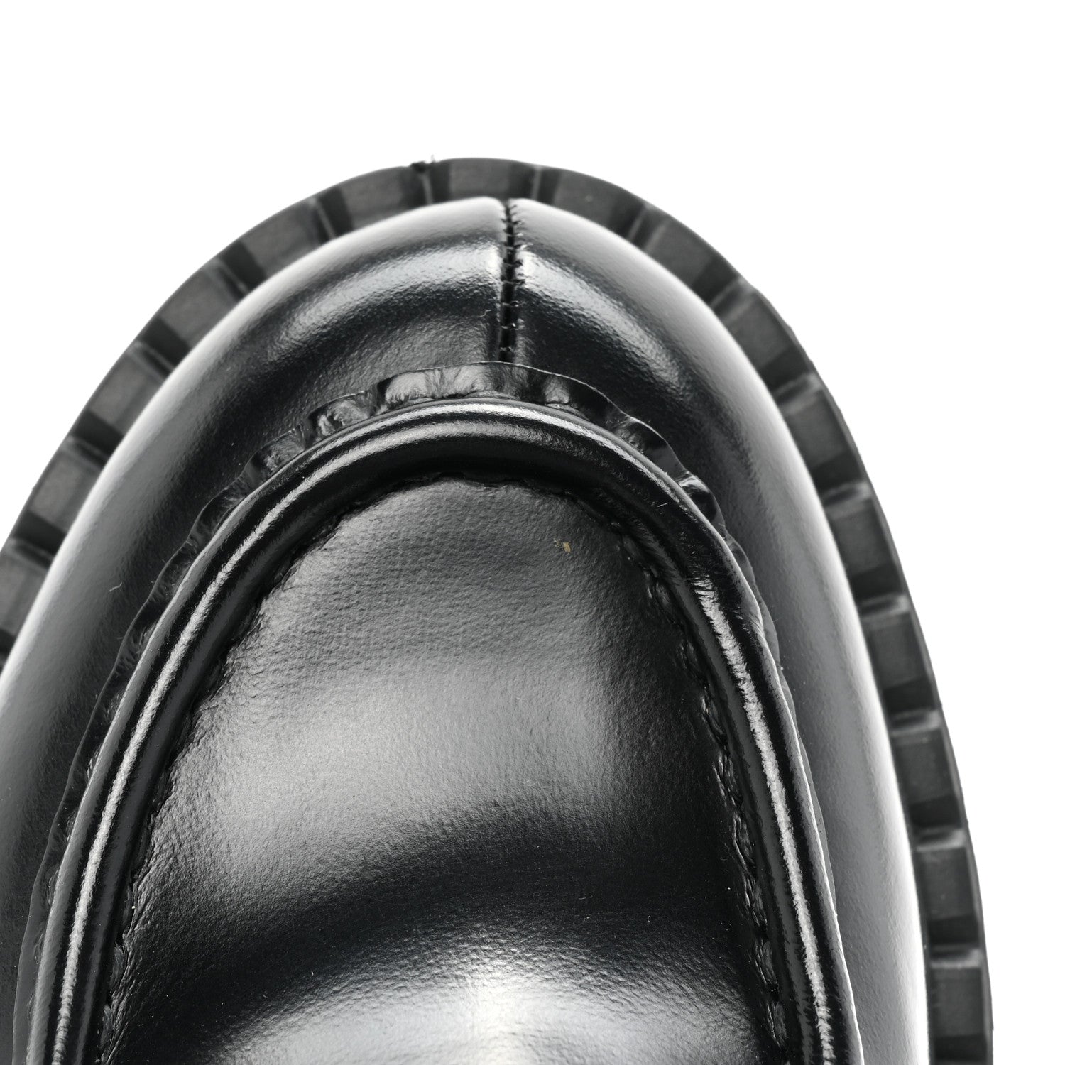 Prada Spazzolato Metal Triangle Logo 50mm Loafers 38 Black 10 of 12